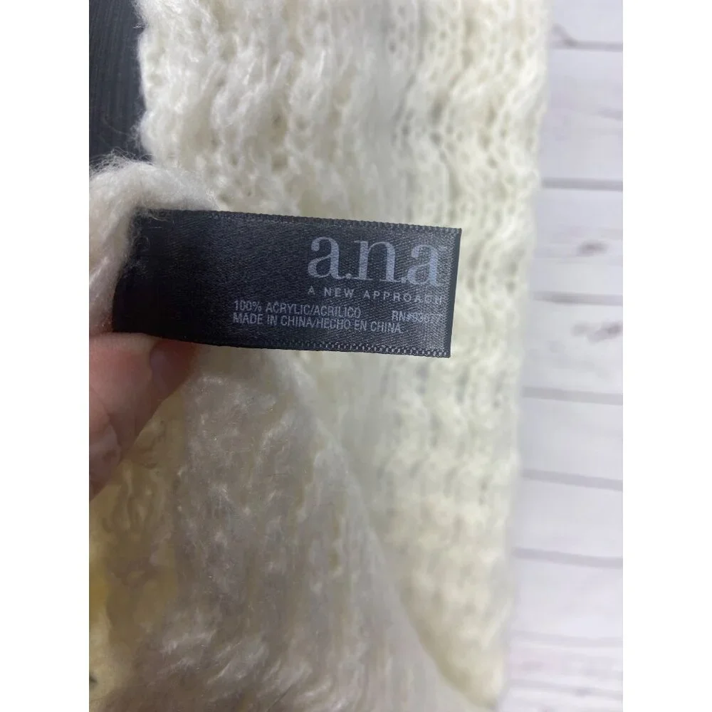A.N.A White Cream Color Cable Knit Infinity‎ Wrap Scarf